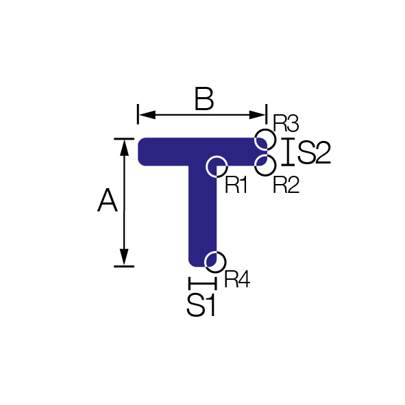 T-Sections with radius