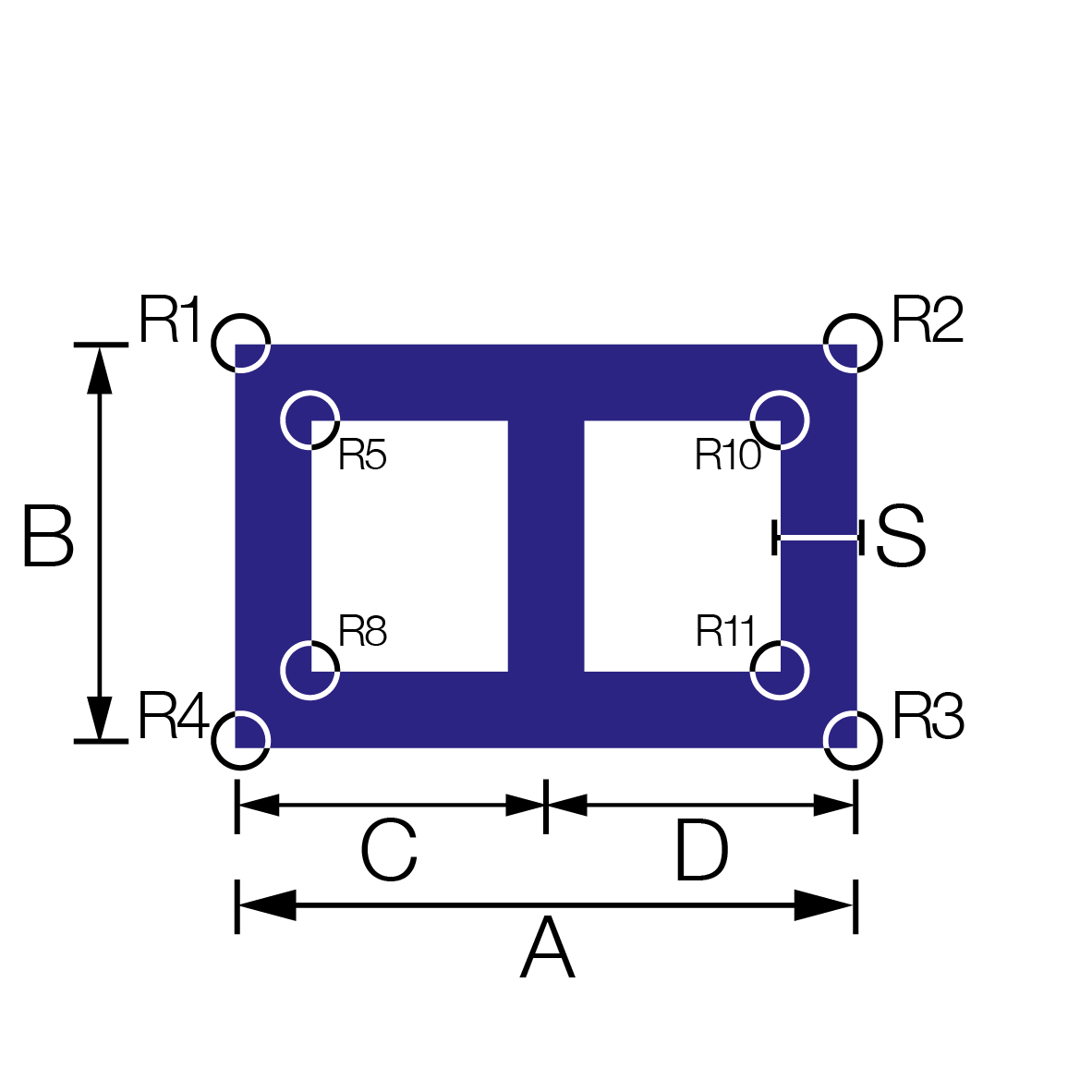 Tubos rectangulares / cuadrados con inserción
